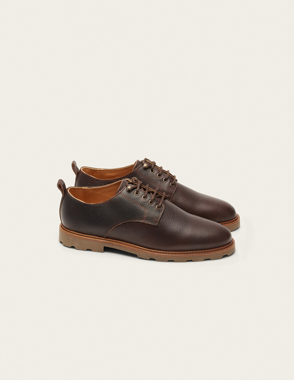 Derbies Simon - Pull-up grainé marron