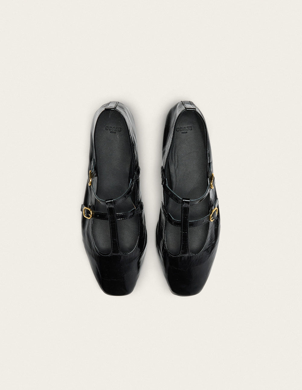 Sira Ballerinas - Black Pleated Leather