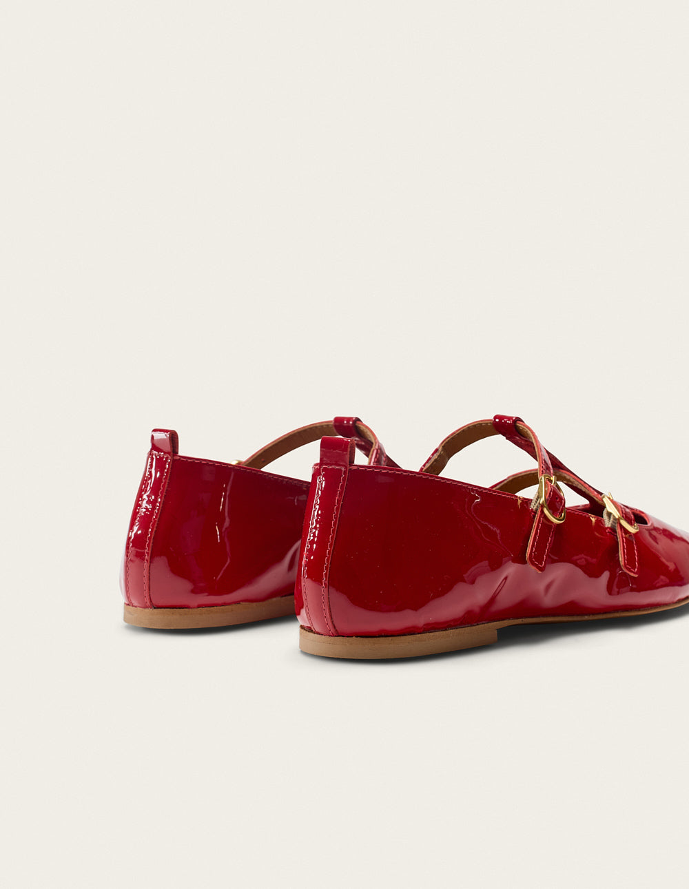 Ballerines Sira - Cuir verni rouge