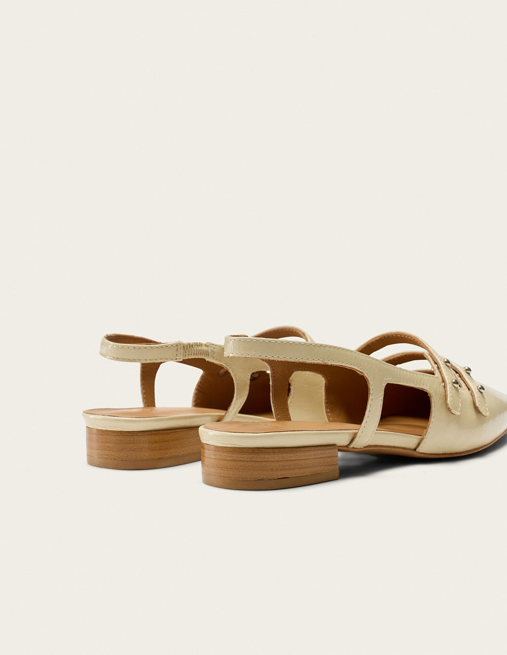 Soli Ballerinas - Off-white Pleated Leather