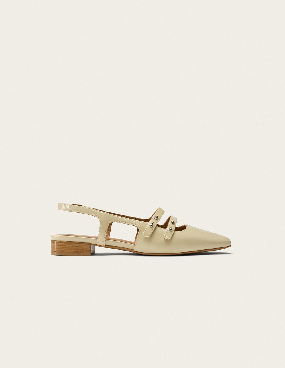 Soli Ballerinas - Off-white Pleated Leather