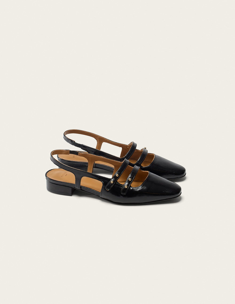 Soli Ballerinas - Black Pleated Leather