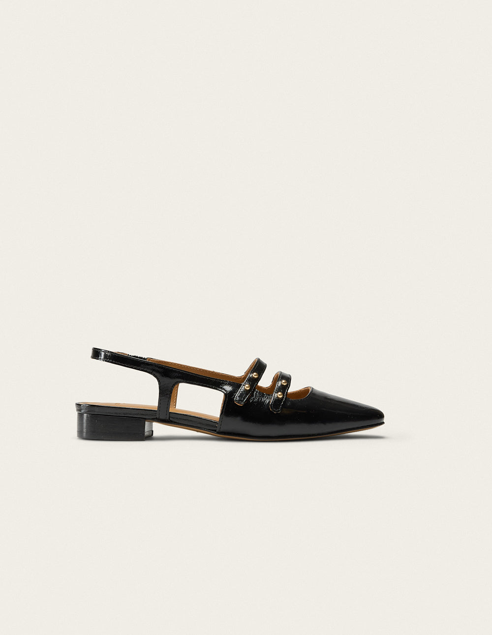 Soli Ballerinas - Black Pleated Leather