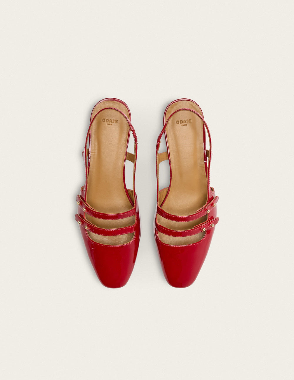 Ballerines Soli - Cuir verni rouge