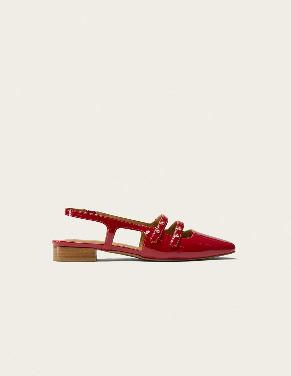 Ballerines Soli - Cuir verni rouge