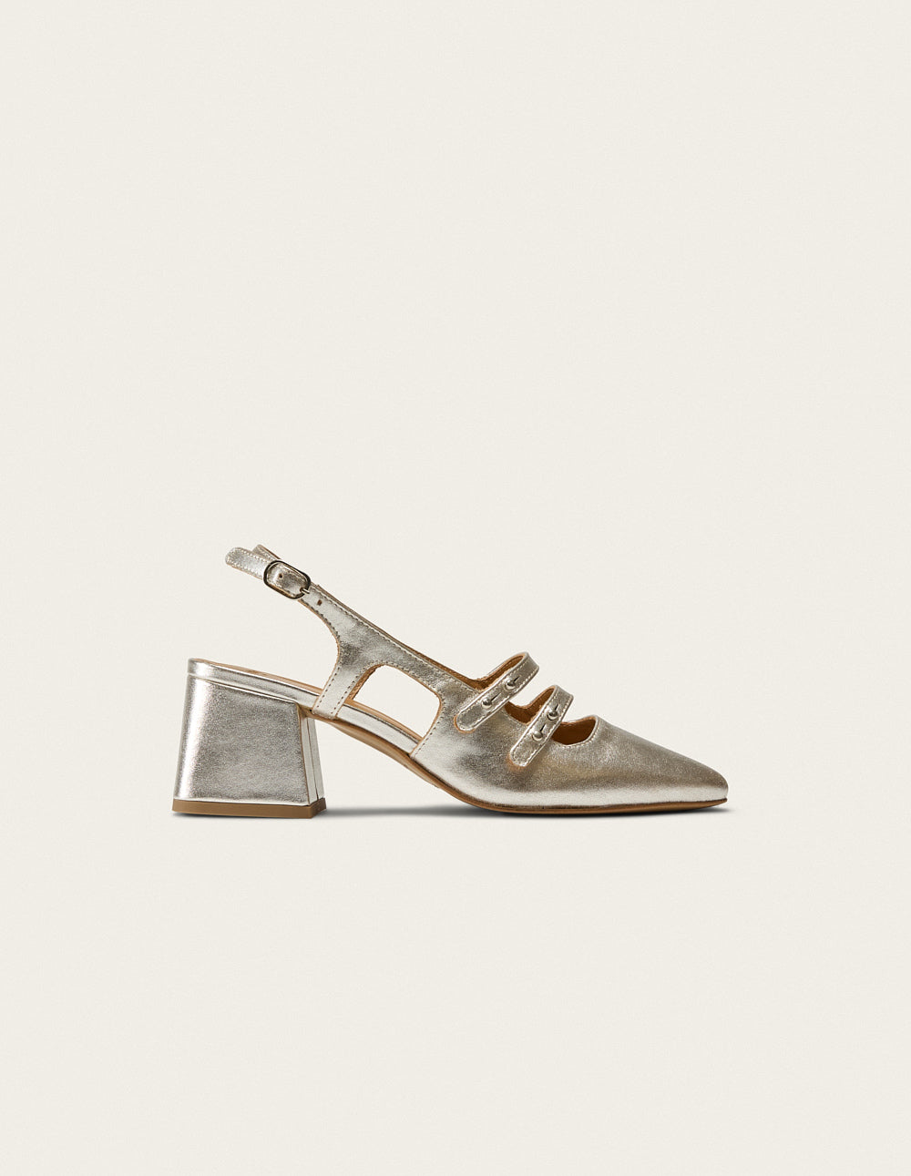 Soline Pumps - Silver Pleated Leather