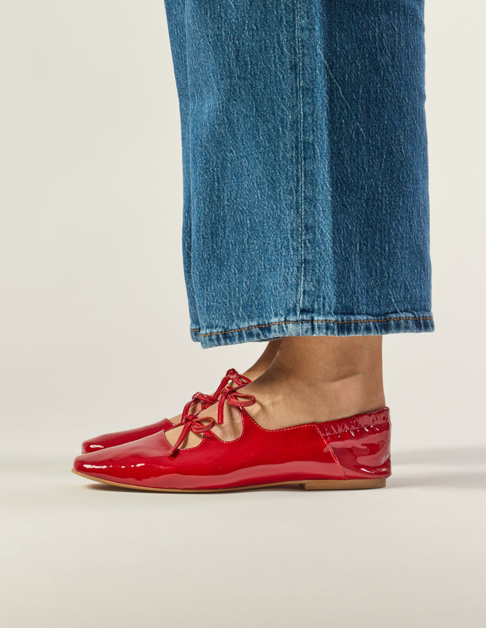 Ballerines Tula - Cuir verni rouge