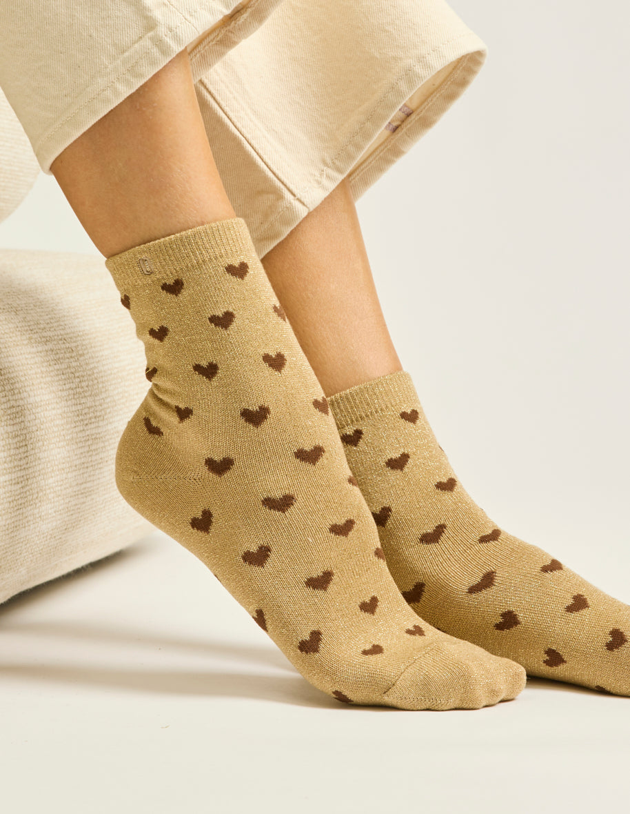 Coffret de 7 chaussettes - Chaussettes Coeur paillettes