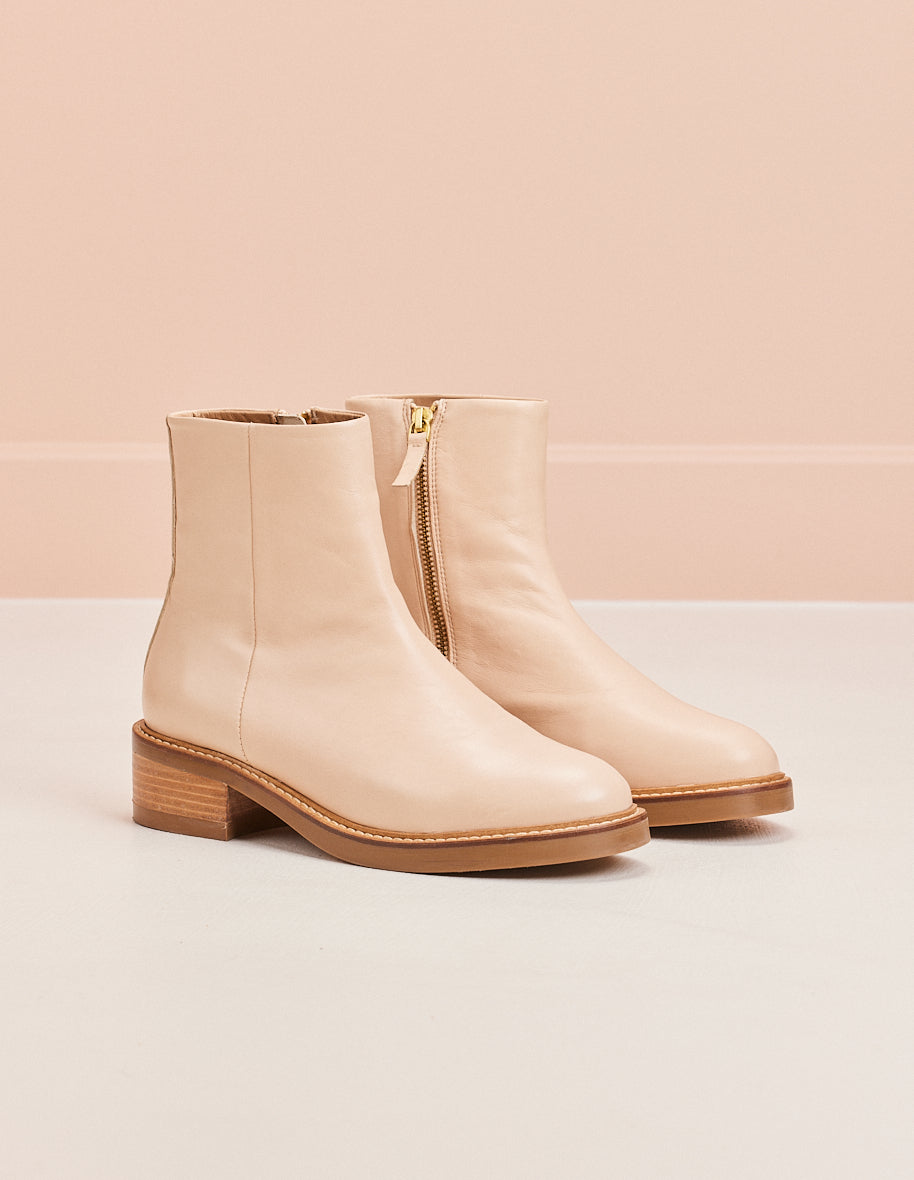 Bottines Virginie - Cuir ivoire