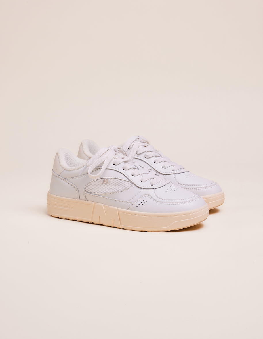 Low-top trainers Aimée - Recycled leather and white vegan suede