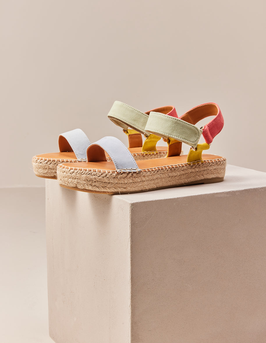 Wedges Flore - Yellow sky coral suede