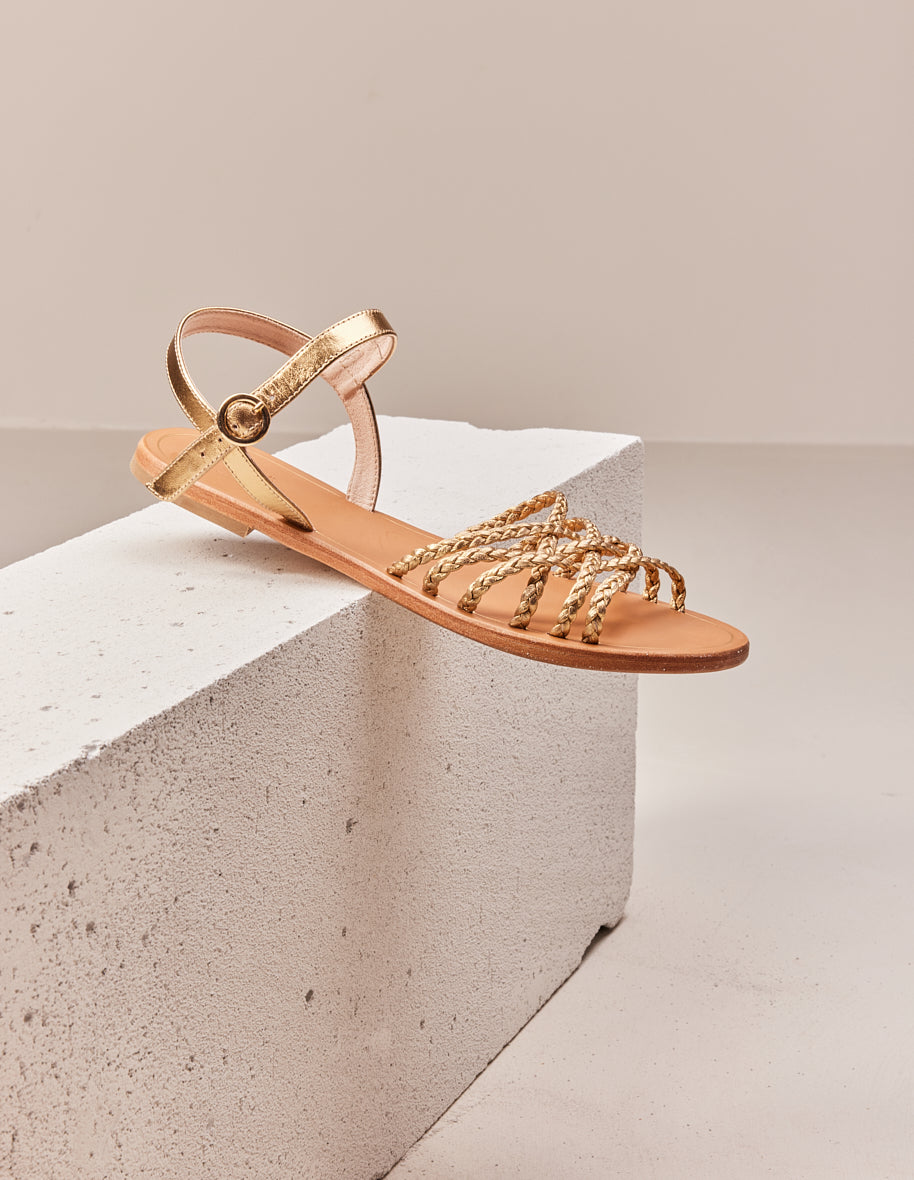 Flat sandals Romy - Golden leather