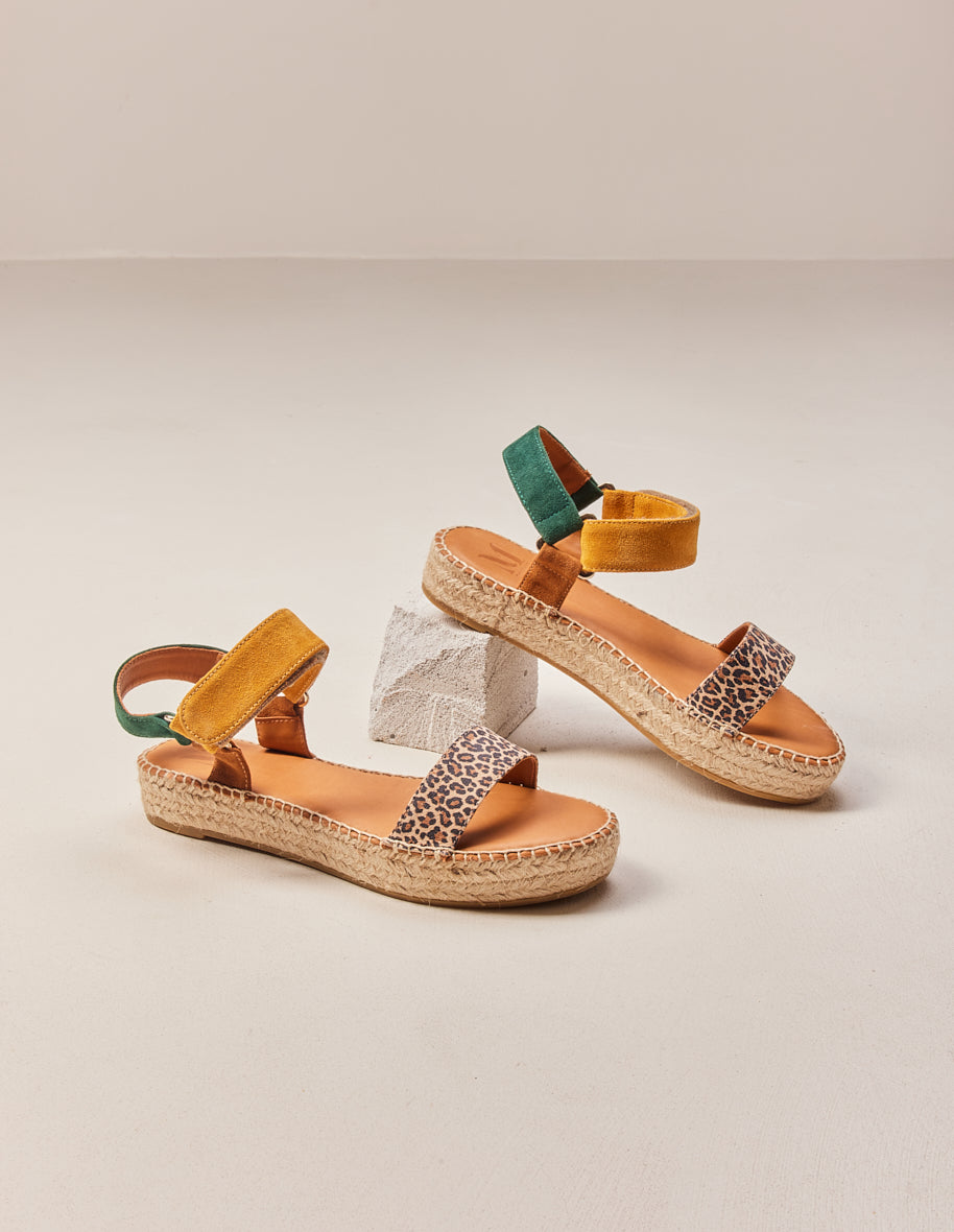 Espadrilles Flore - Suède sapin moutarde marron