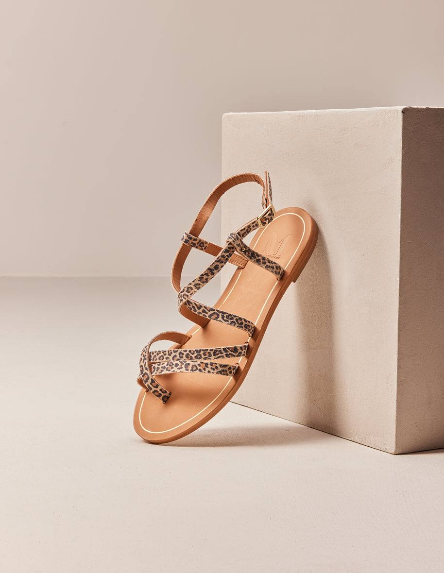 Sandals Alba - Leopard leather