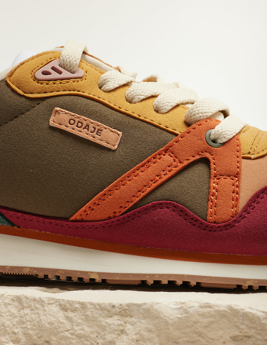 Running sneakers Andrée - Burgundy peach mustard