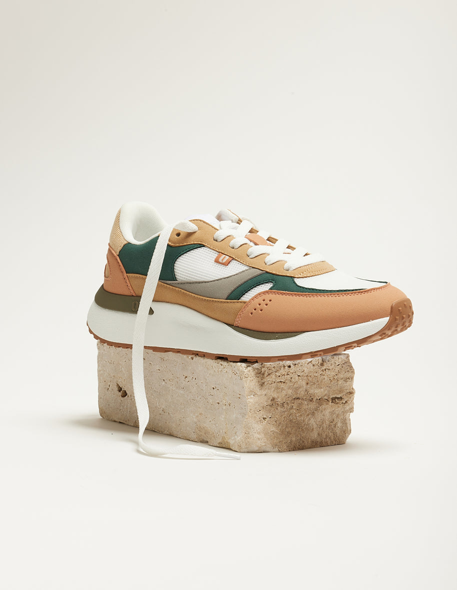 Anaelle Running Sneakers - Peach White Teal