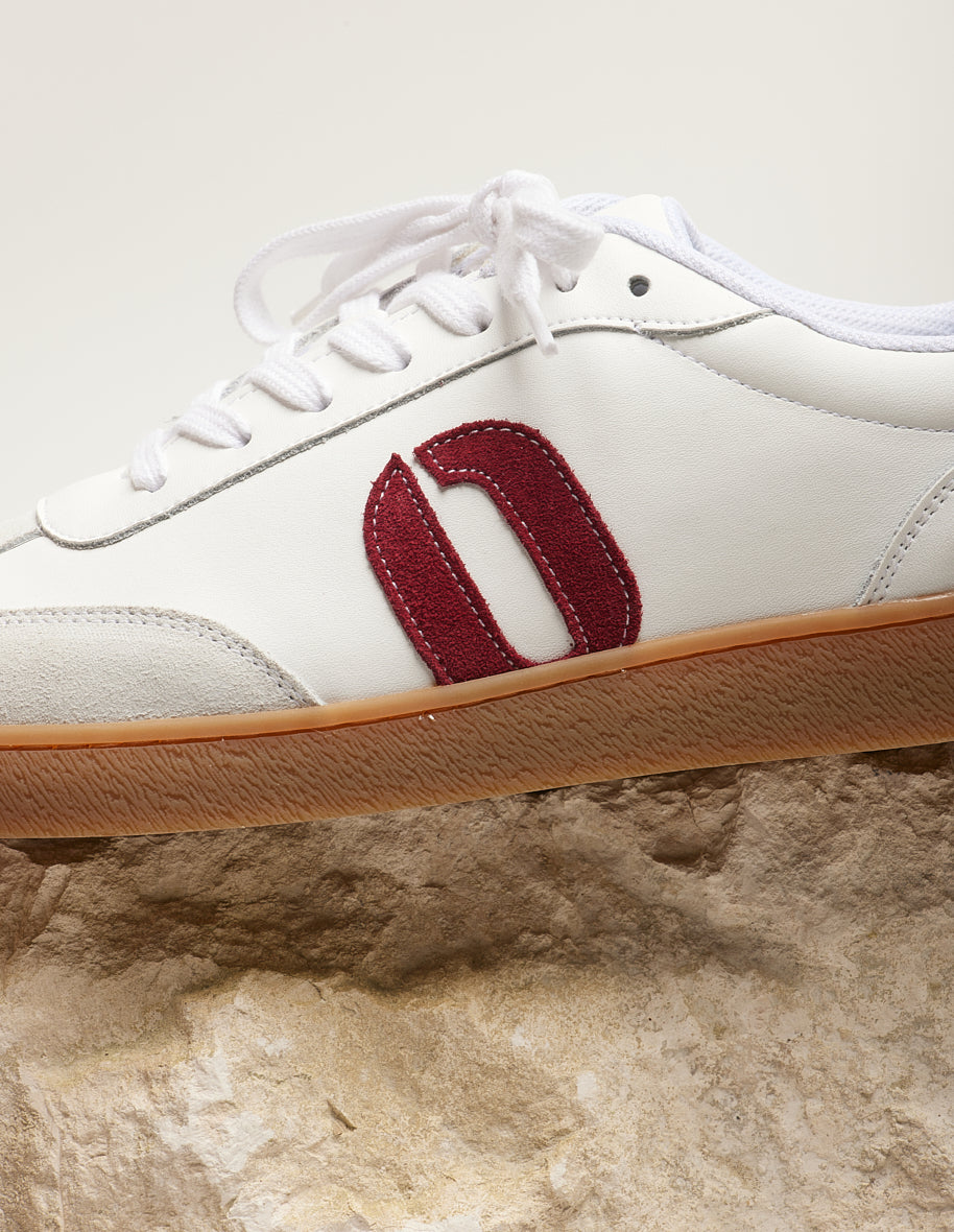 Lucia Low Sneakers - White Burgundy