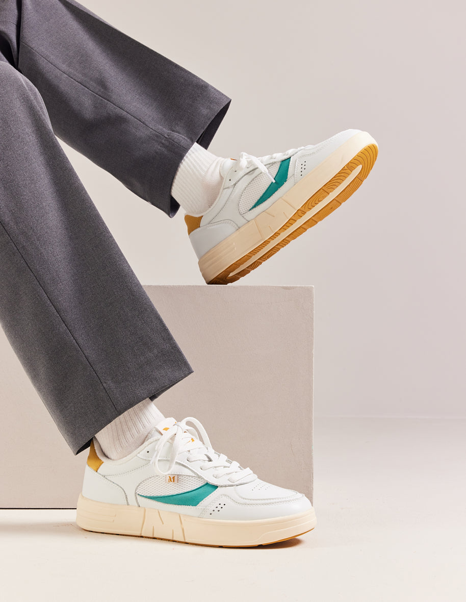 Low-top trainers Aimé - Mustard turquoise