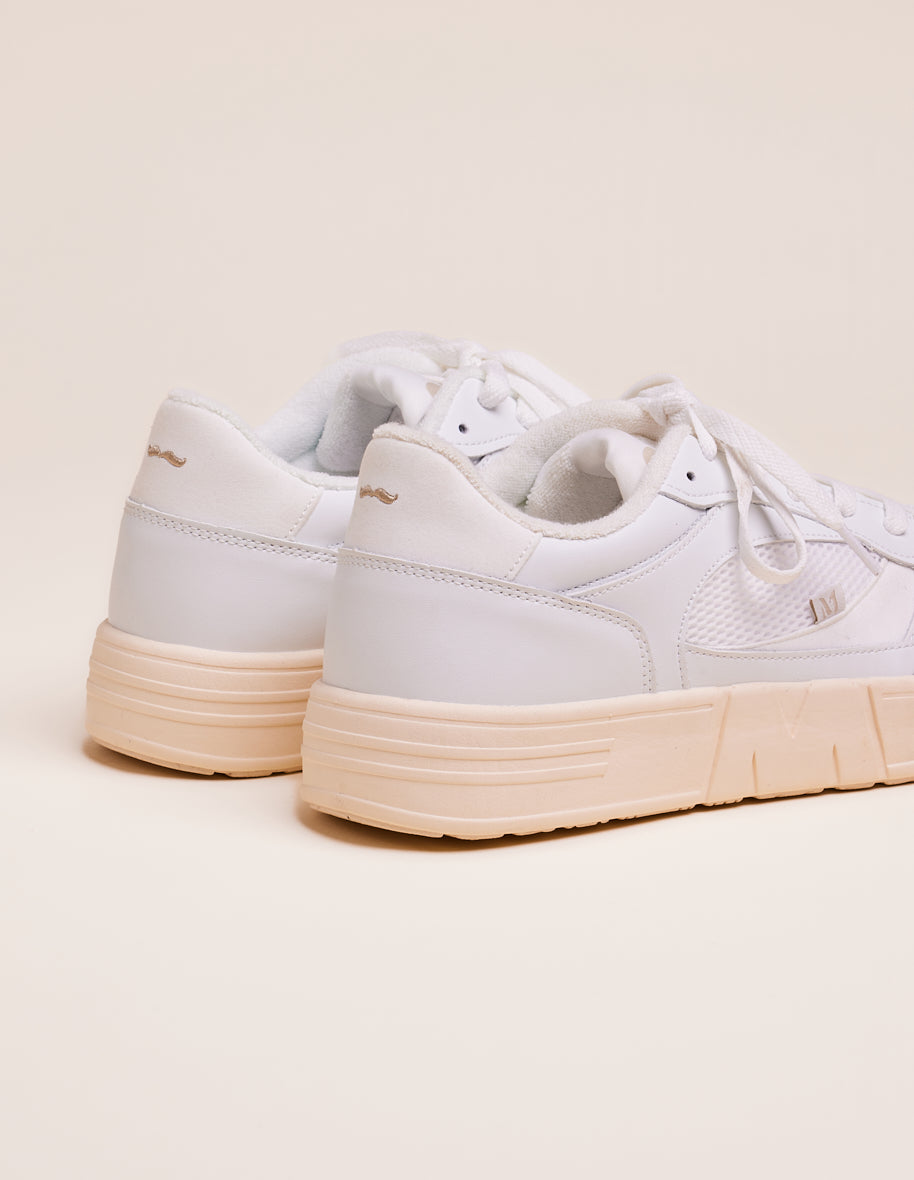 Low-top trainers Aimé - White and light grey recycled leather and vegan suede