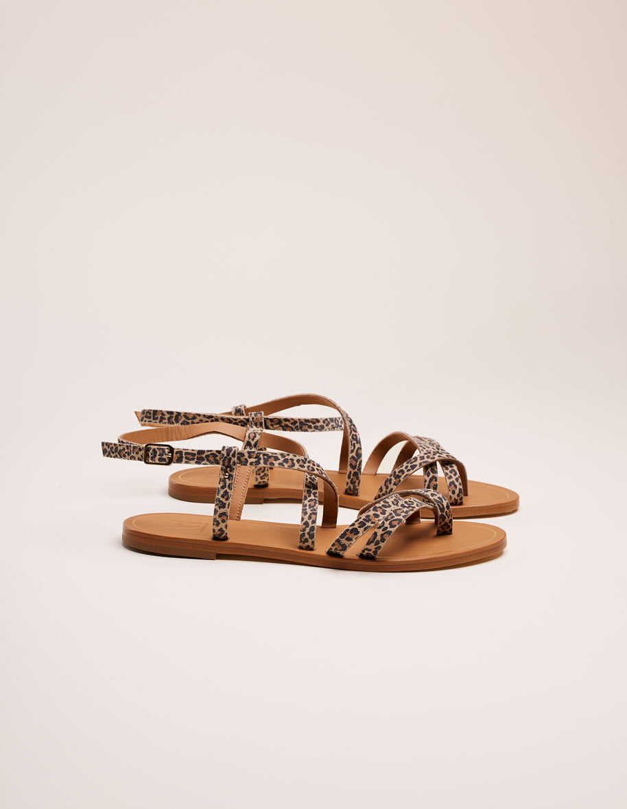 Sandals Alba - Leopard leather