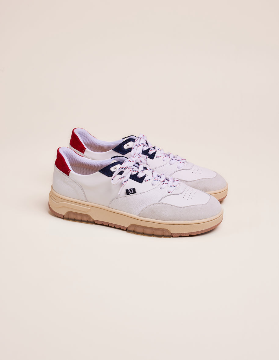 Low-top trainers Albert - White navy red