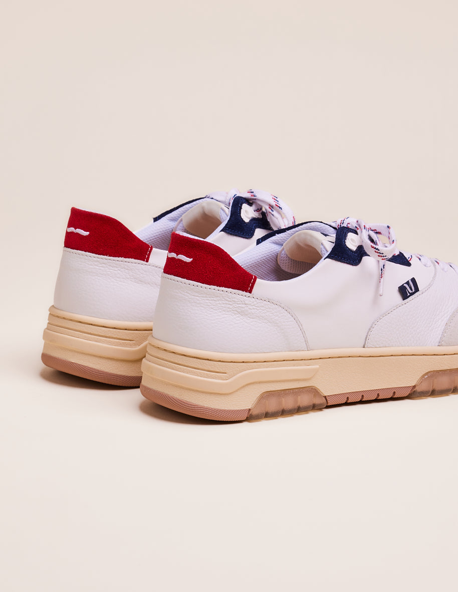 Low-top trainers Albert - White navy red