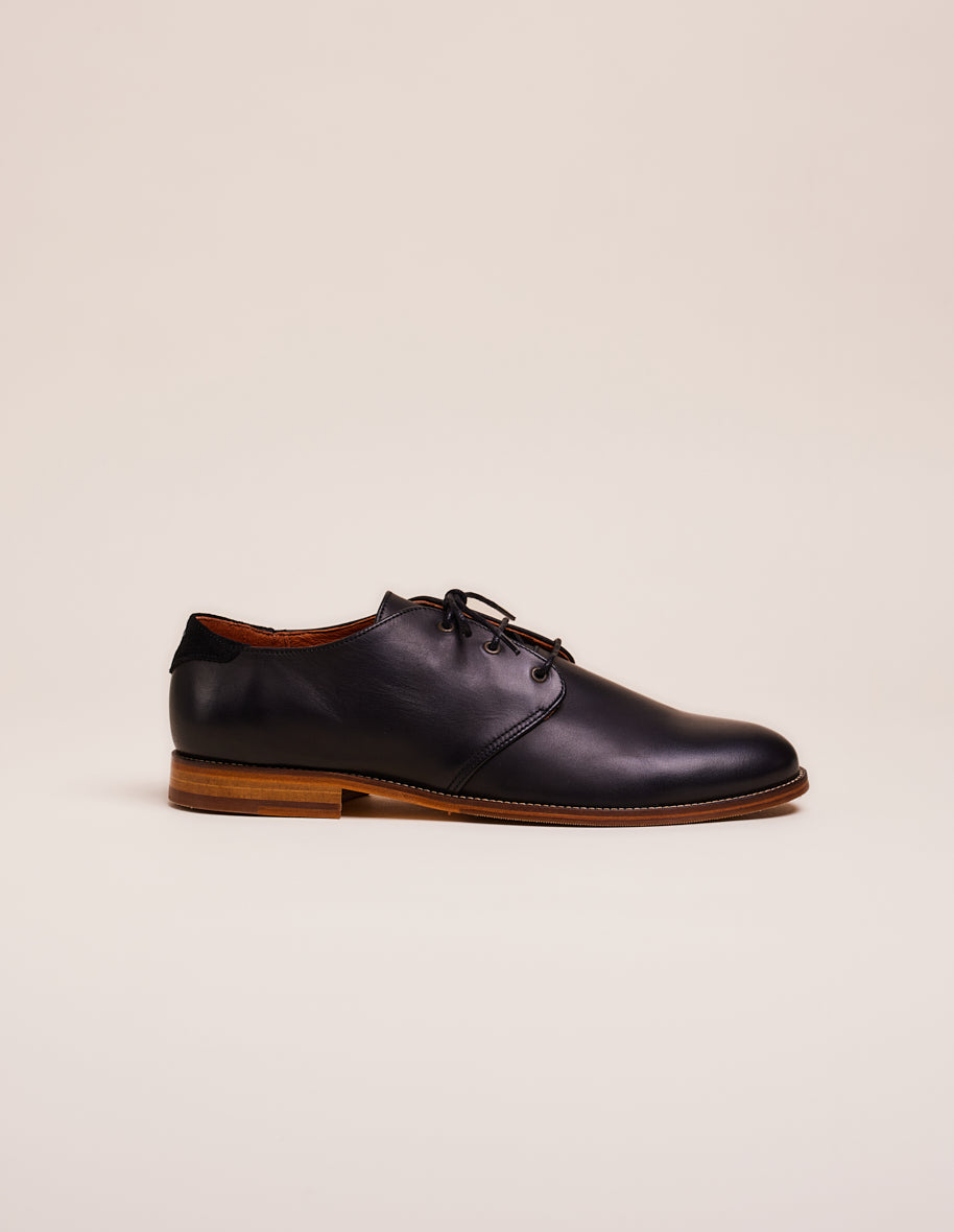 Derbies Alphonse - Cuir noir et moucheté