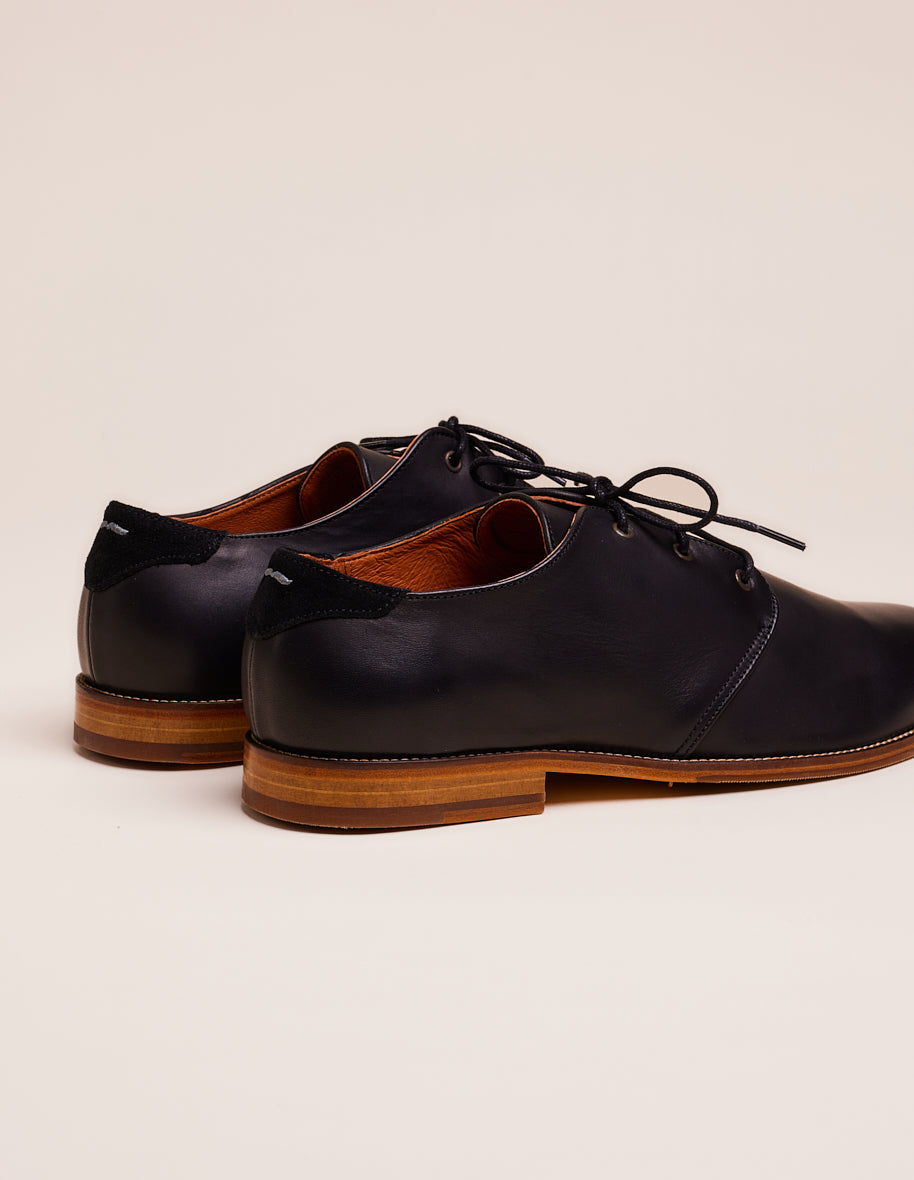 Derbies Alphonse - Cuir noir et moucheté