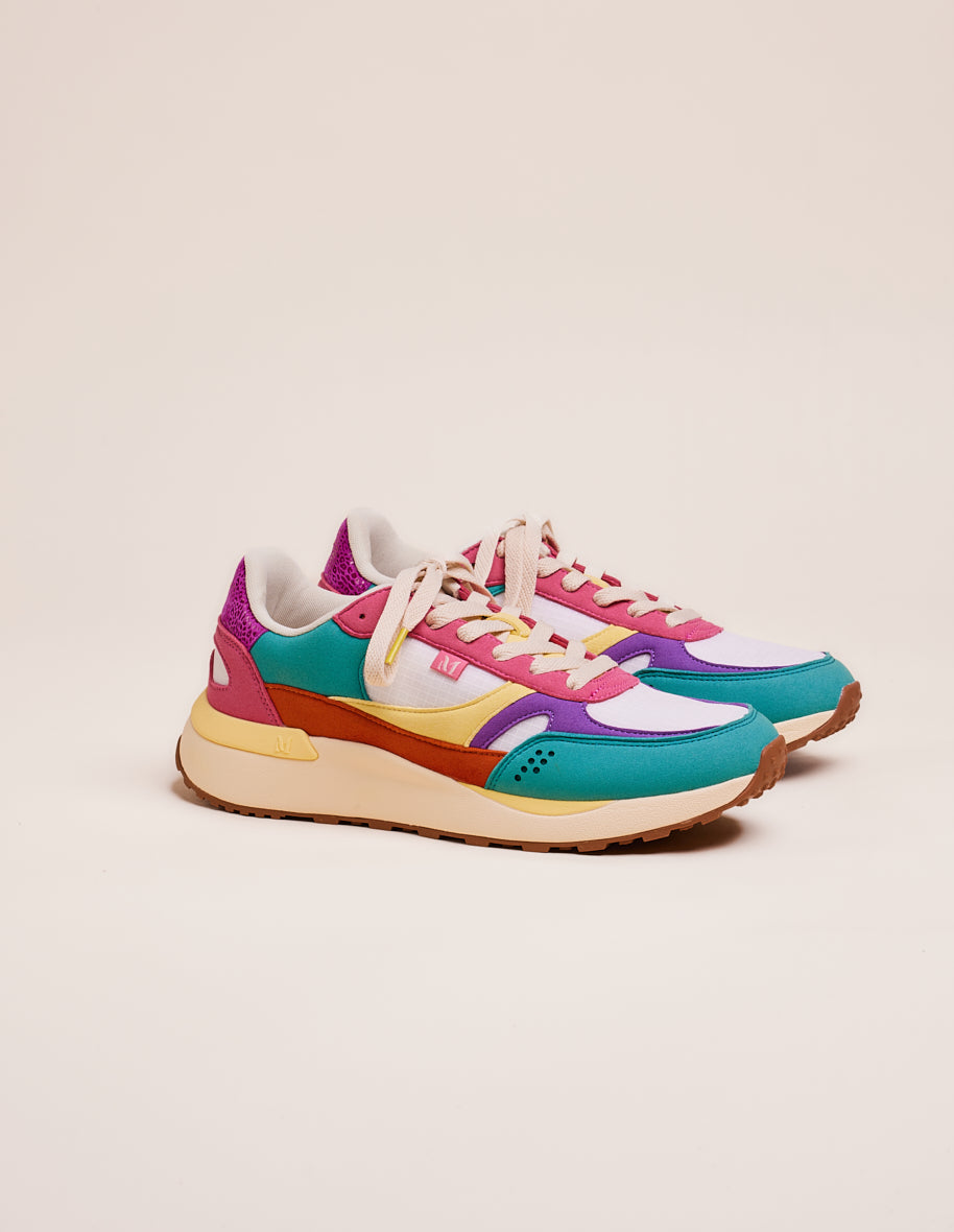 Low-top trainers Anaelle - Turquoise violet pink