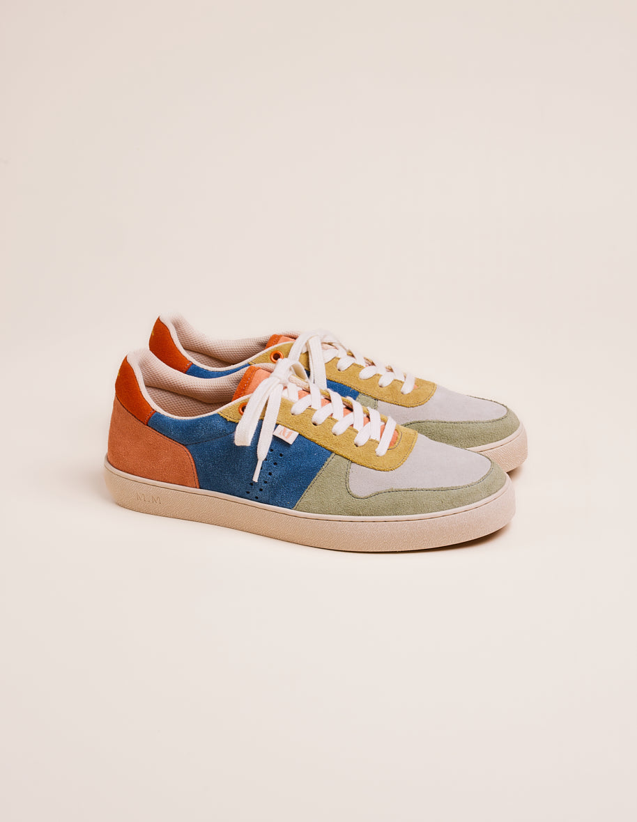 Low-top trainers Arthur - Pistachio, clay and lemon suede