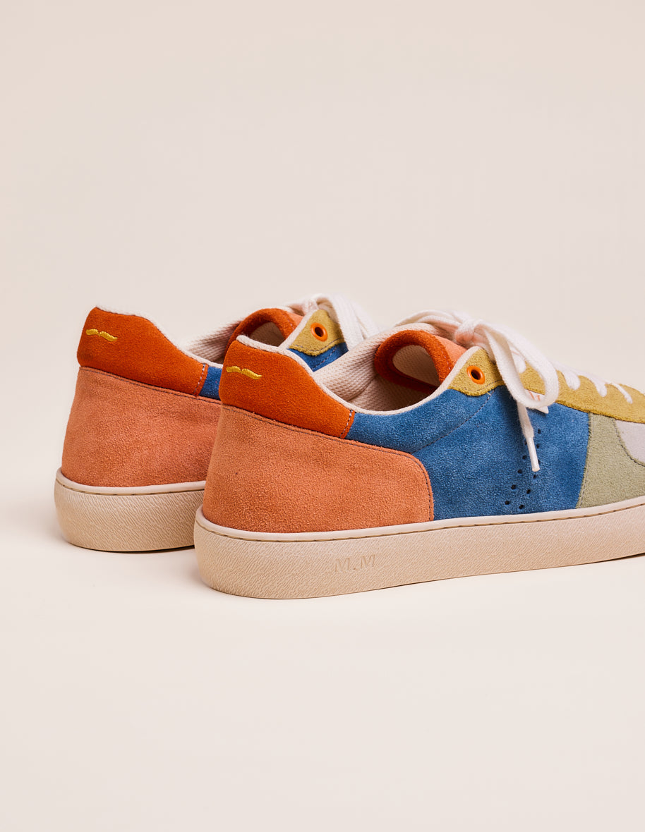 Low-top trainers Arthur - Pistachio, clay and lemon suede