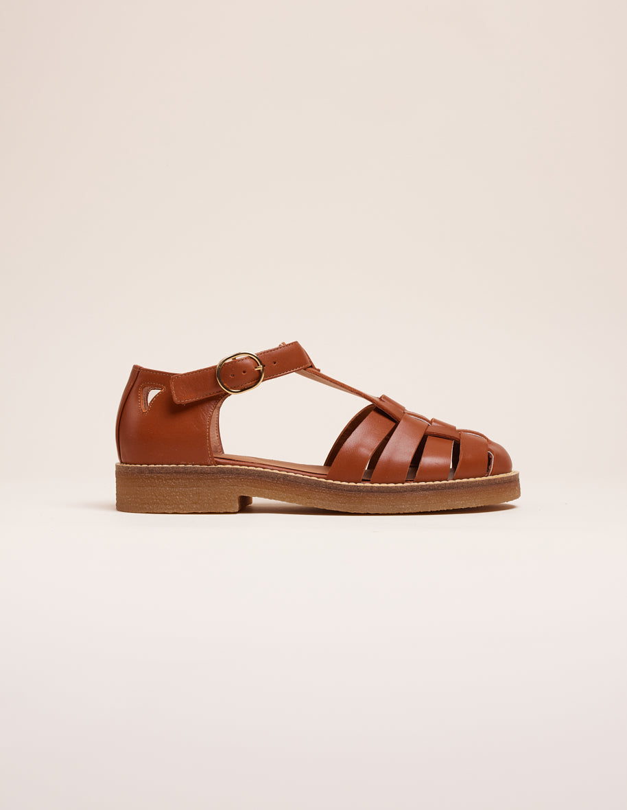 Sandales Charlie - Cuir cognac