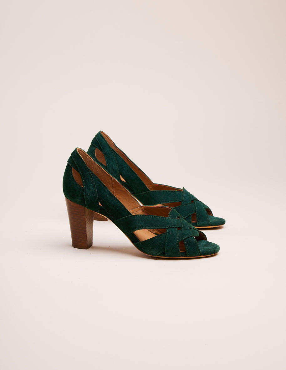 Heeled sandals Clémentine H - Fir suede