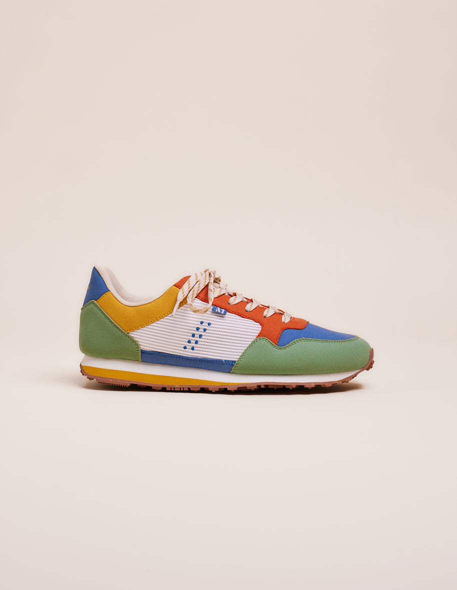 Low-top trainers Gabriel - Sage, dusty blue and orange vegan suede and mesh