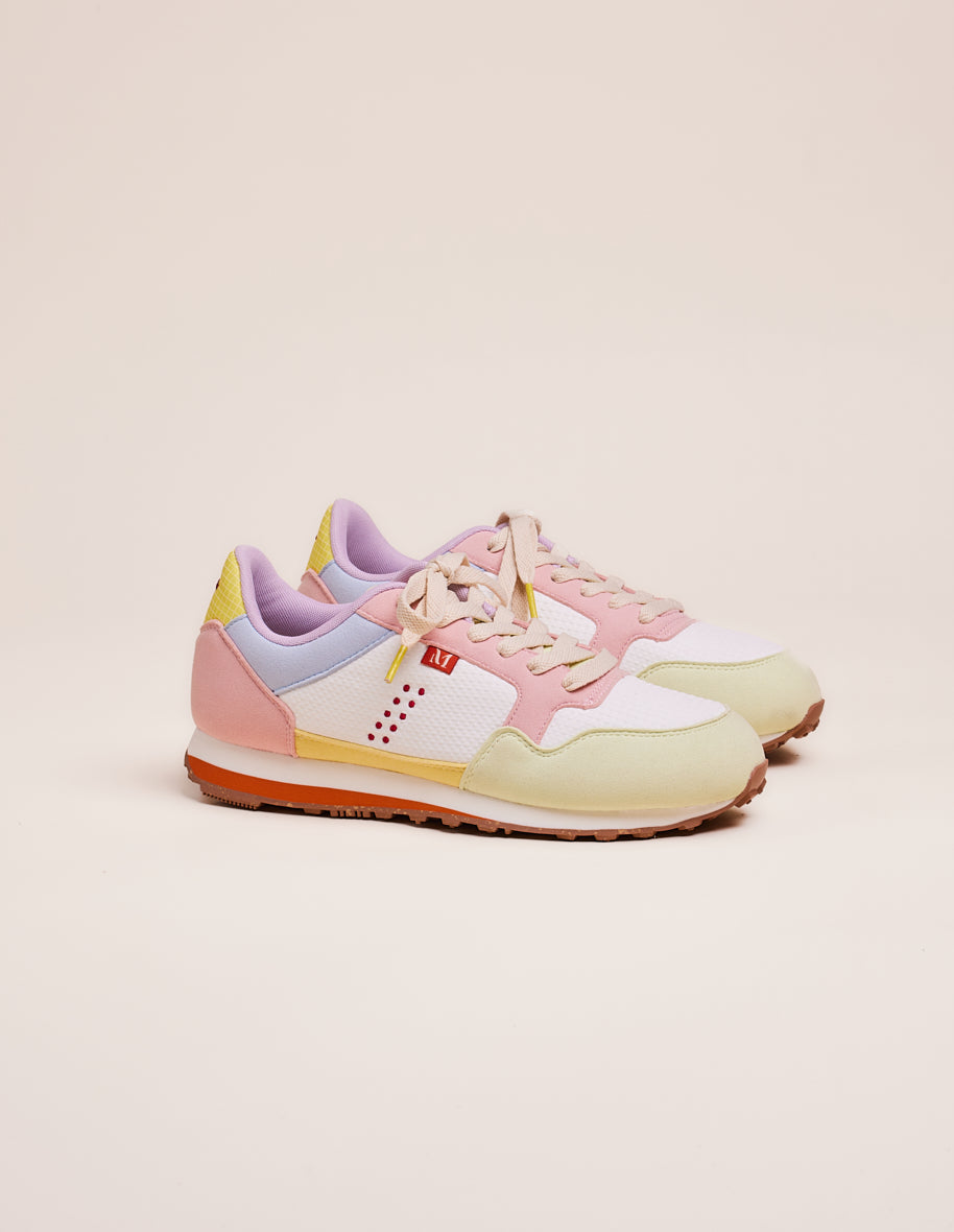 Low-top trainers Gabrielle - Water green white pink