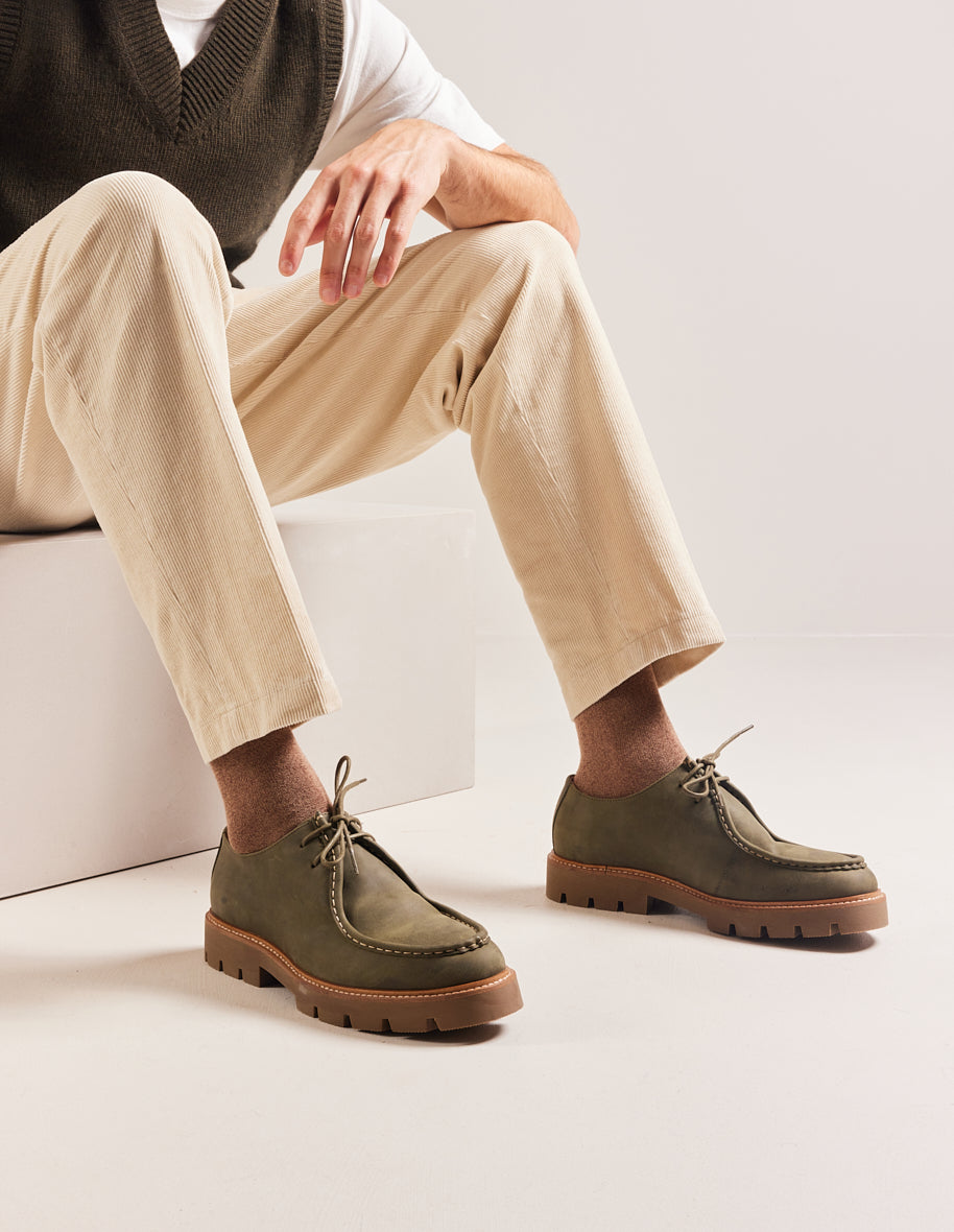 Derbies Gontran - Khaki pull-up leather