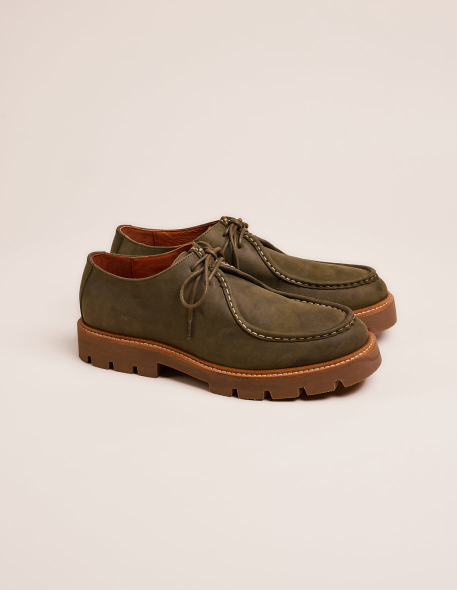 Derbies Gontran - Khaki pull-up leather