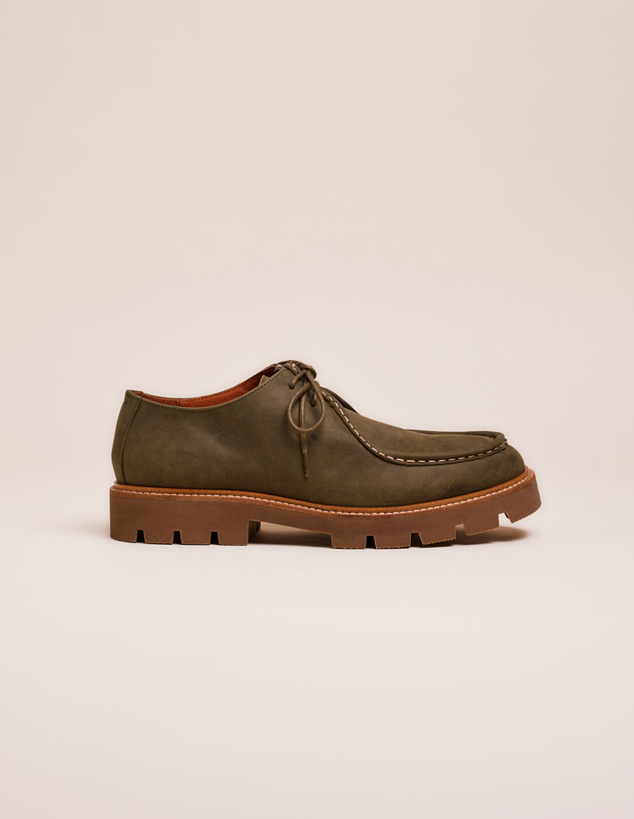 Derbies Gontran - Khaki pull-up leather