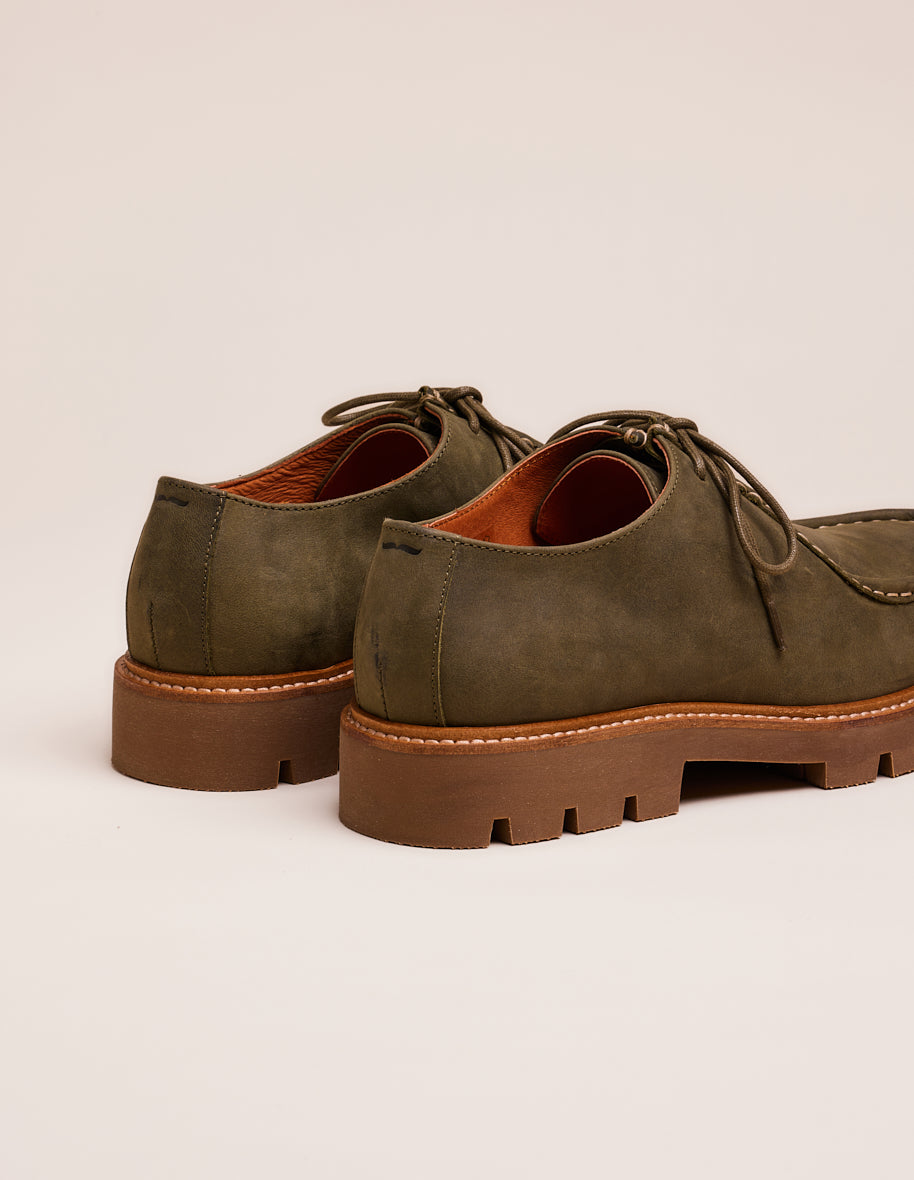 Derbies Gontran - Khaki pull-up leather