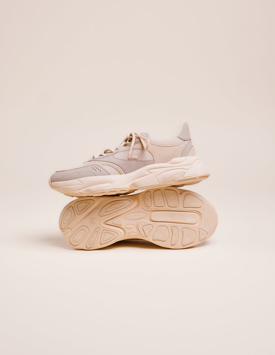 Low-top trainers Nathanaelle - Beige vegan suede and mesh