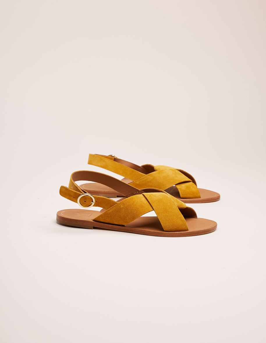 Sandals Paloma - Mustard suede