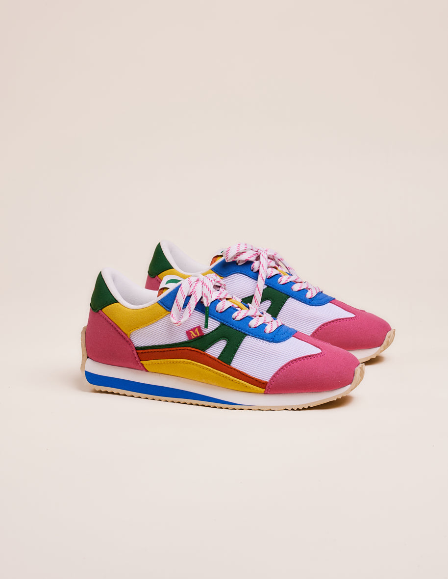 Paula low sneakers - Azure white pink