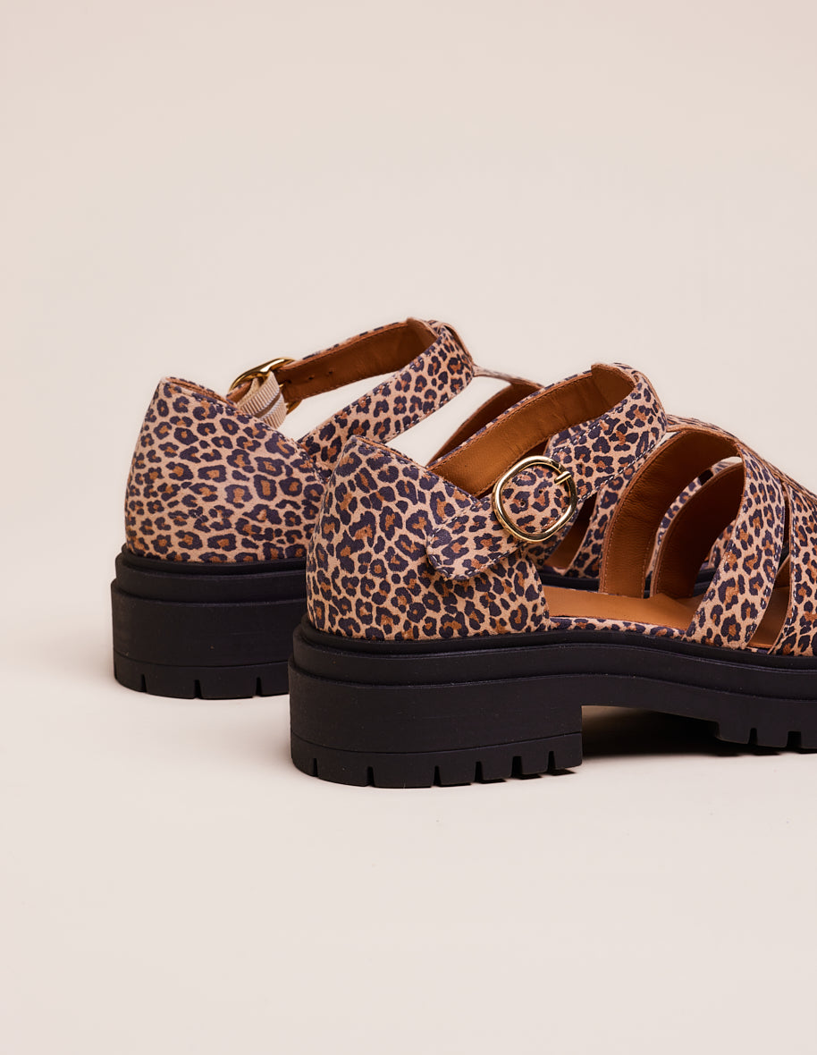 Sandals Rosalia - Leopard-print leather