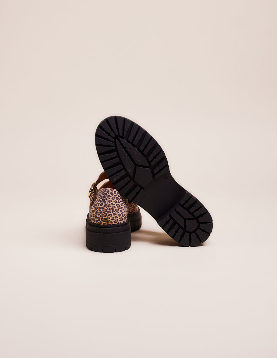 Sandals Rosalia - Leopard-print leather