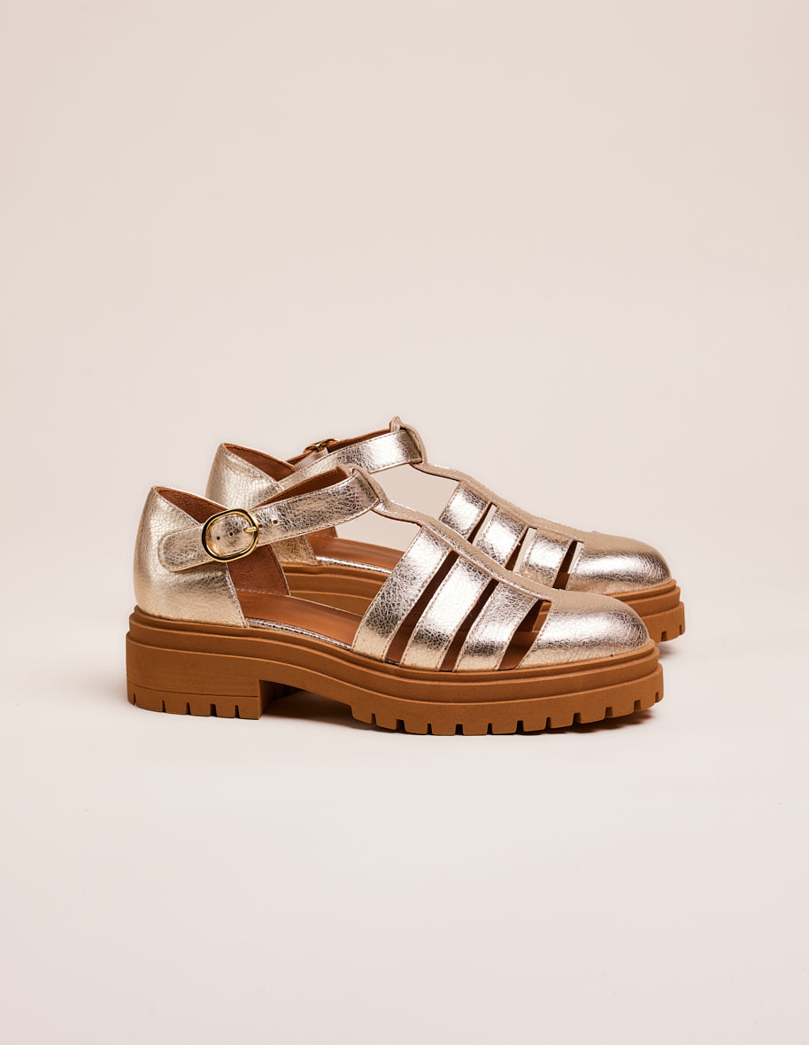 Sandals Rosalia - Champagne grain leather