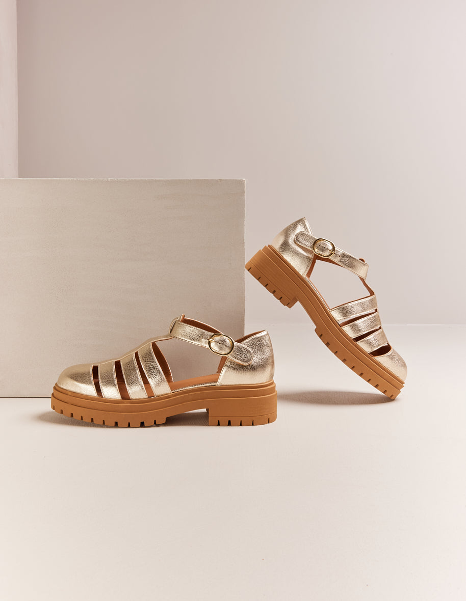 Sandals Rosalia - Champagne grain leather