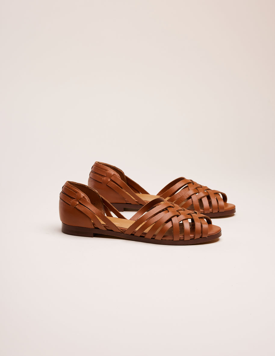 Sandales Roxanne - Cuir cognac