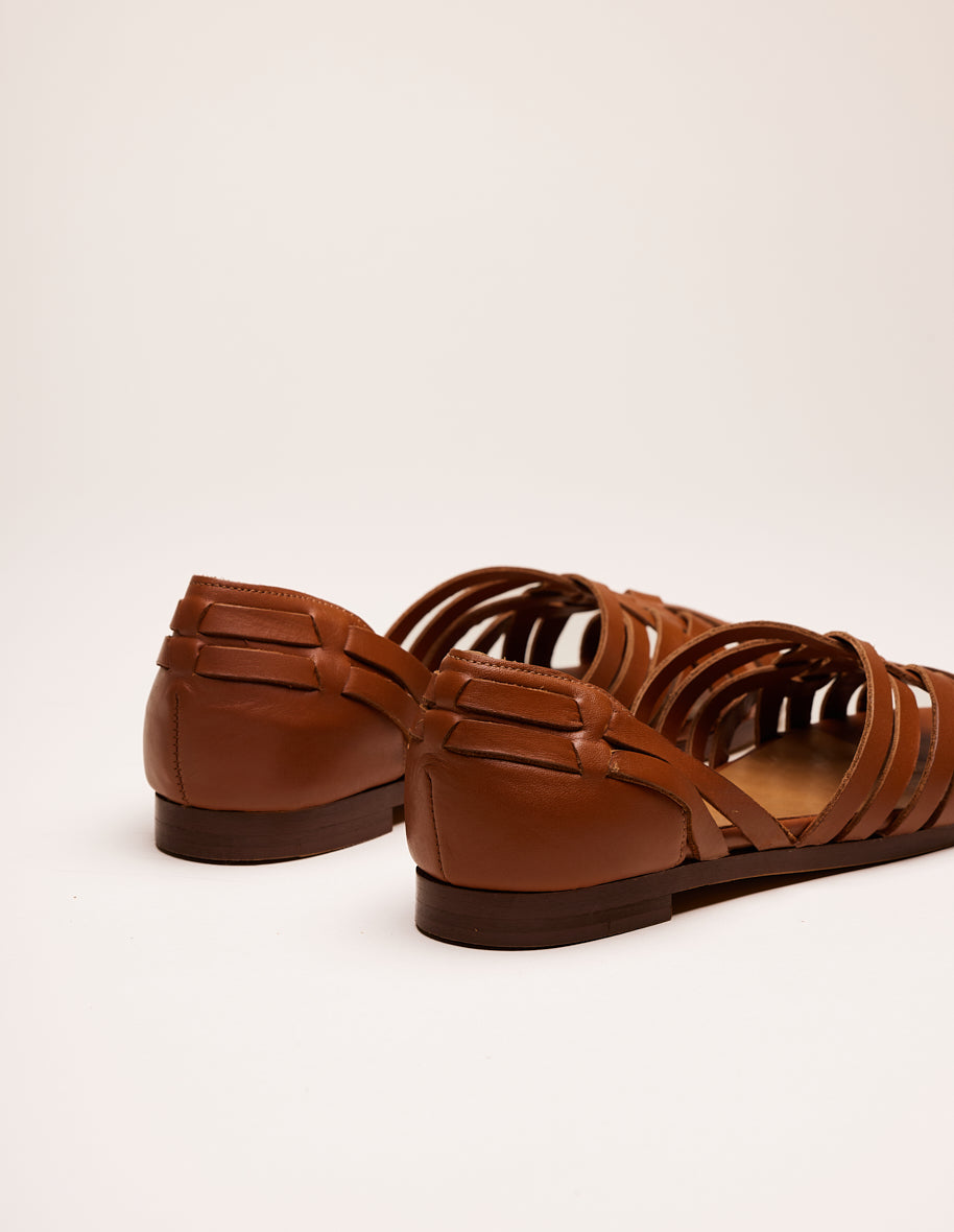 Sandales Roxanne - Cuir cognac