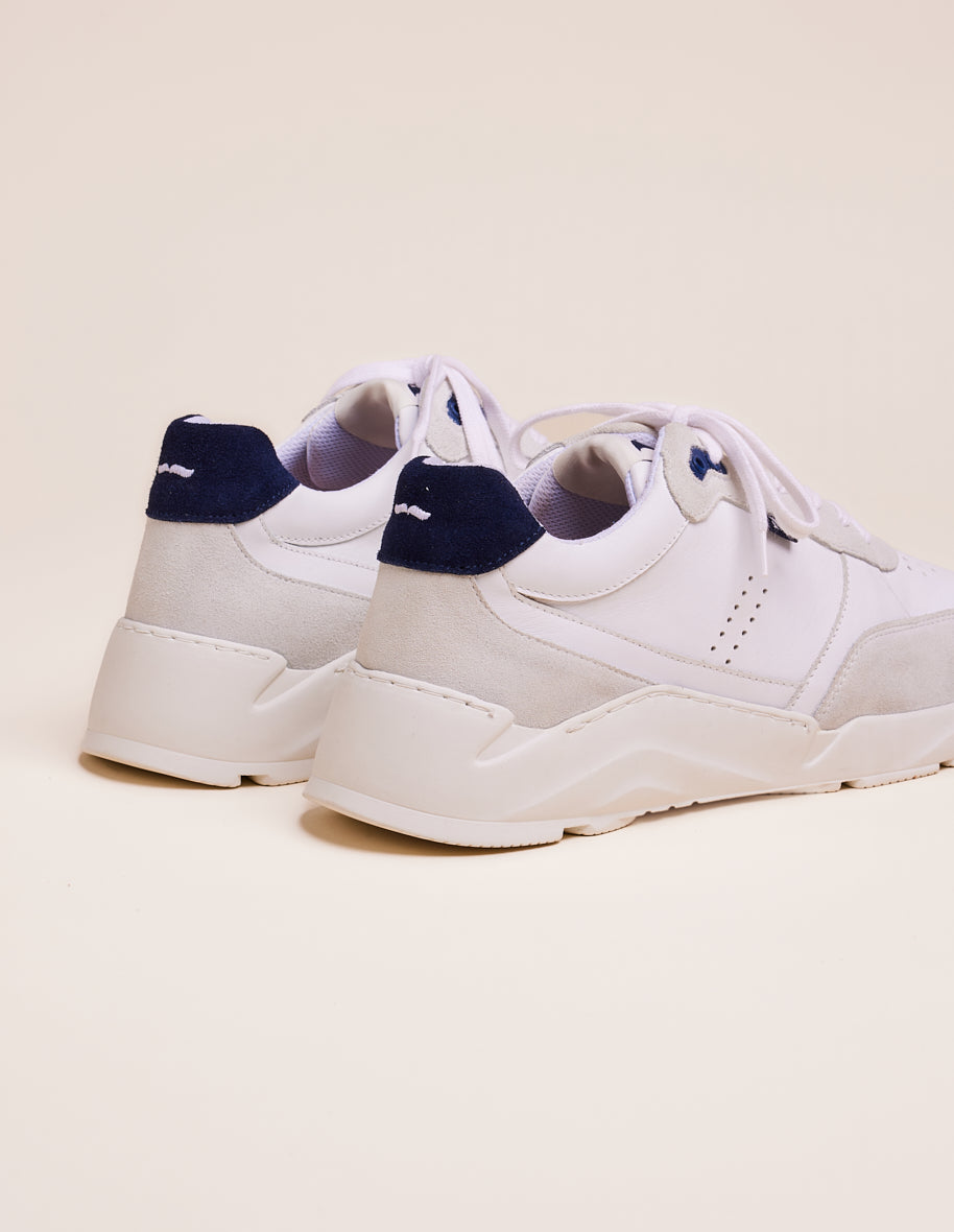 Low-top trainers Stanislas - Navy white leather and suede