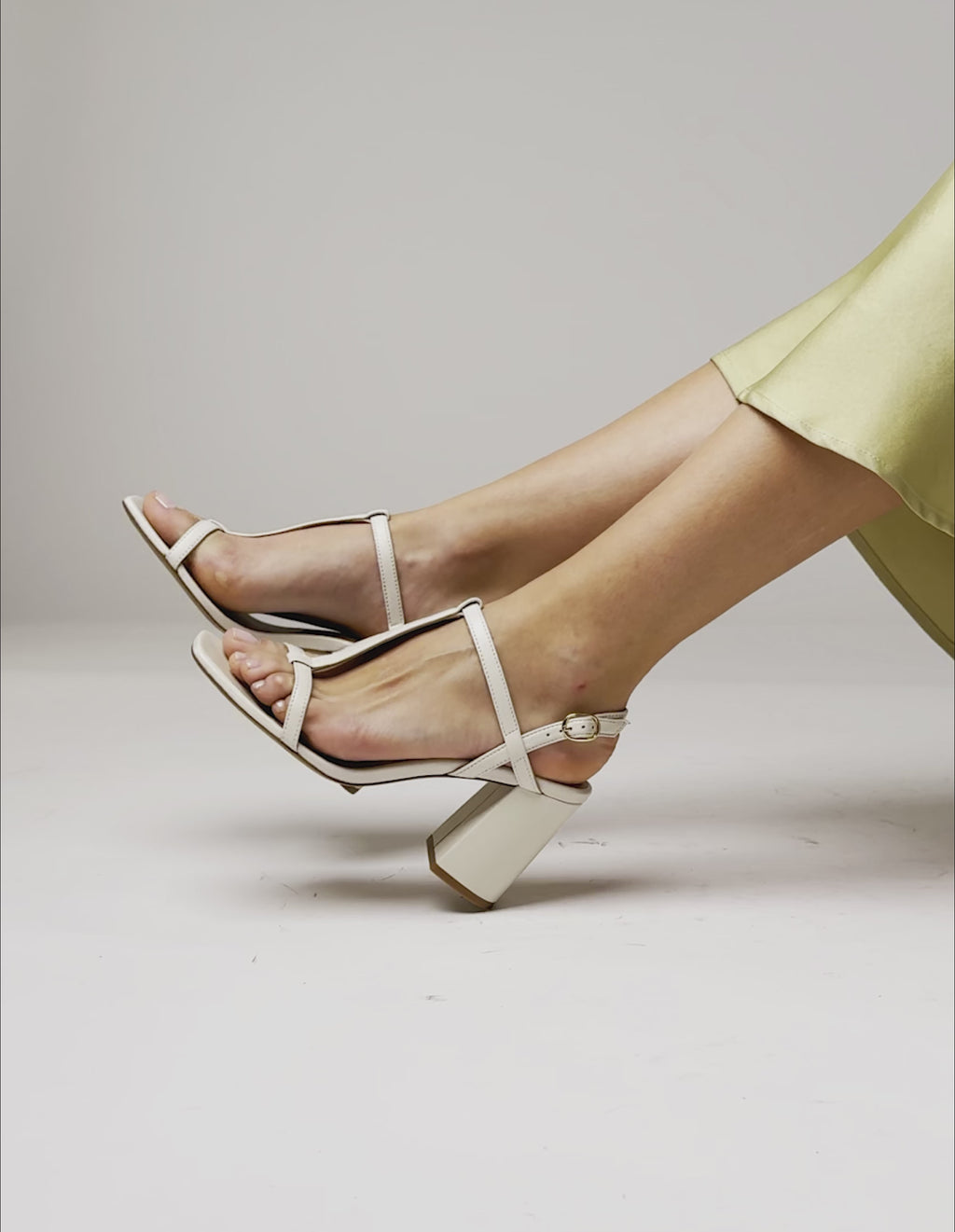 Joy Heeled sandals - Ecru Leather